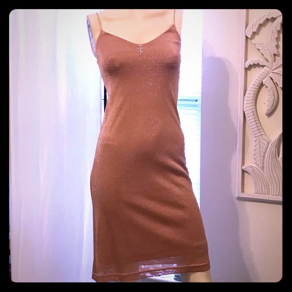 Y2K Pink sparkle midi dress with Swarovski crystals